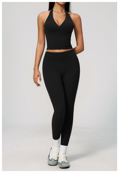 SOLBANA Studio Deep-V Halter 2-Piece Legging Set - alternate product view