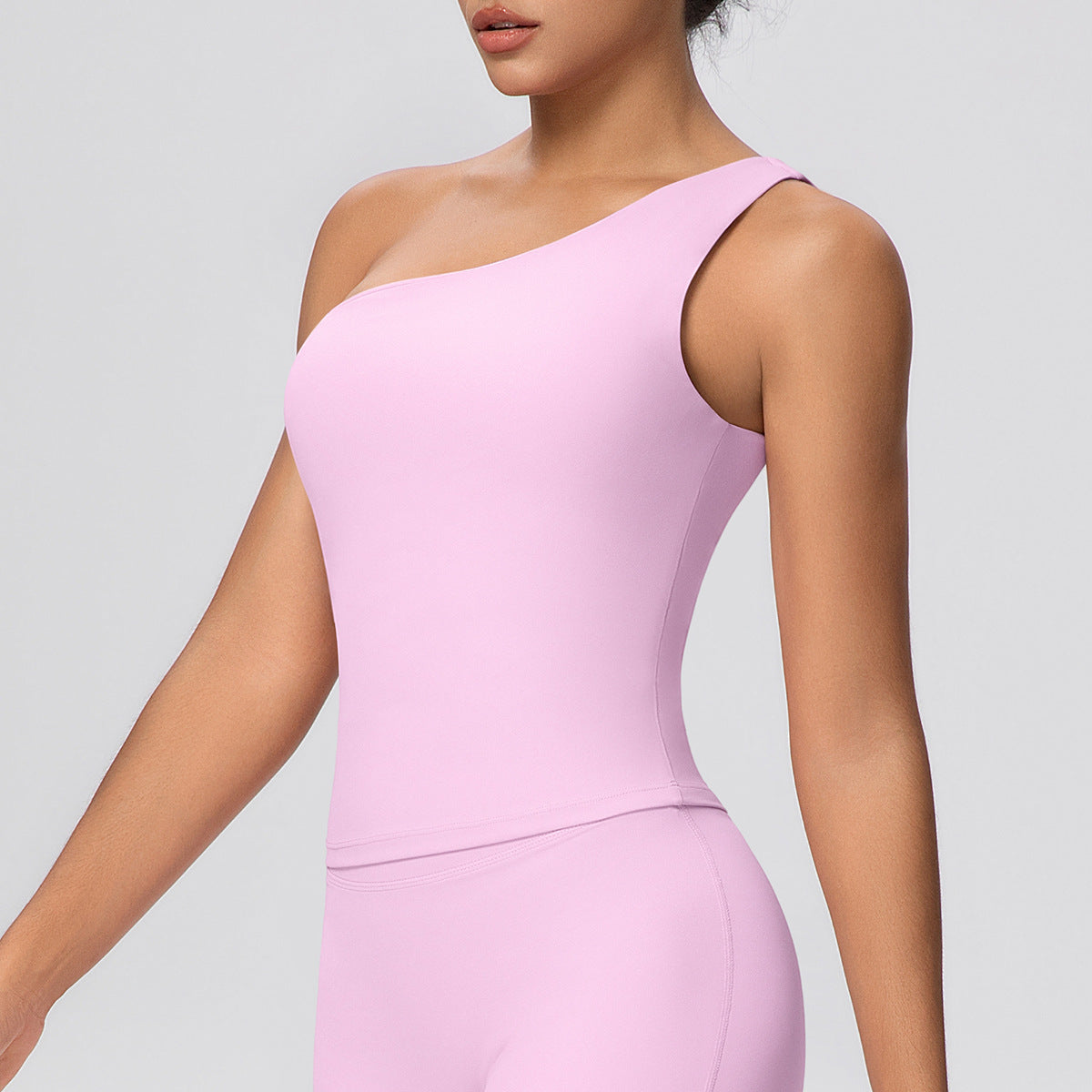 SOLBANA Studio One-Shoulder Tank in Pink
