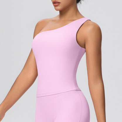 SOLBANA Studio One-Shoulder Tank in Pink