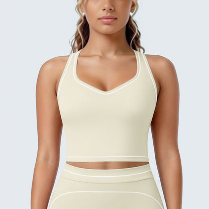 SOLBANA Contour H-Back Tank in Apricot