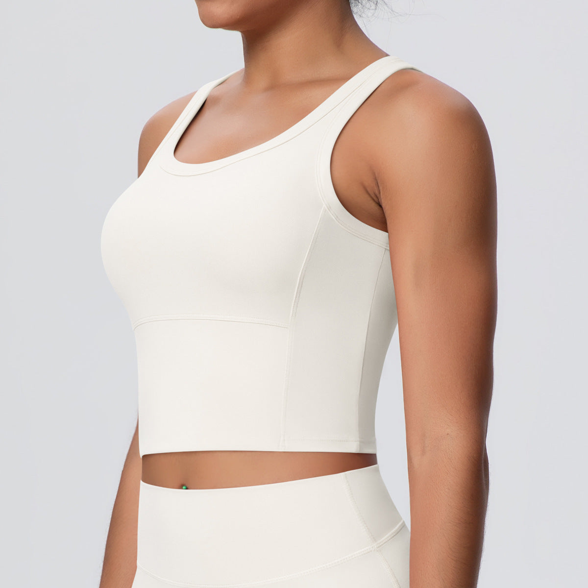 SOLBANA Studio Padded Tank in Light Ivory