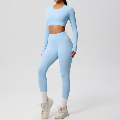 SOLBANA Form Long-Sleeve 2-Piece Legging Set in Sky Blue