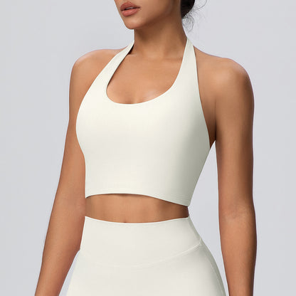 SOLBANA Studio Open-Back Halter Bra in Ivory