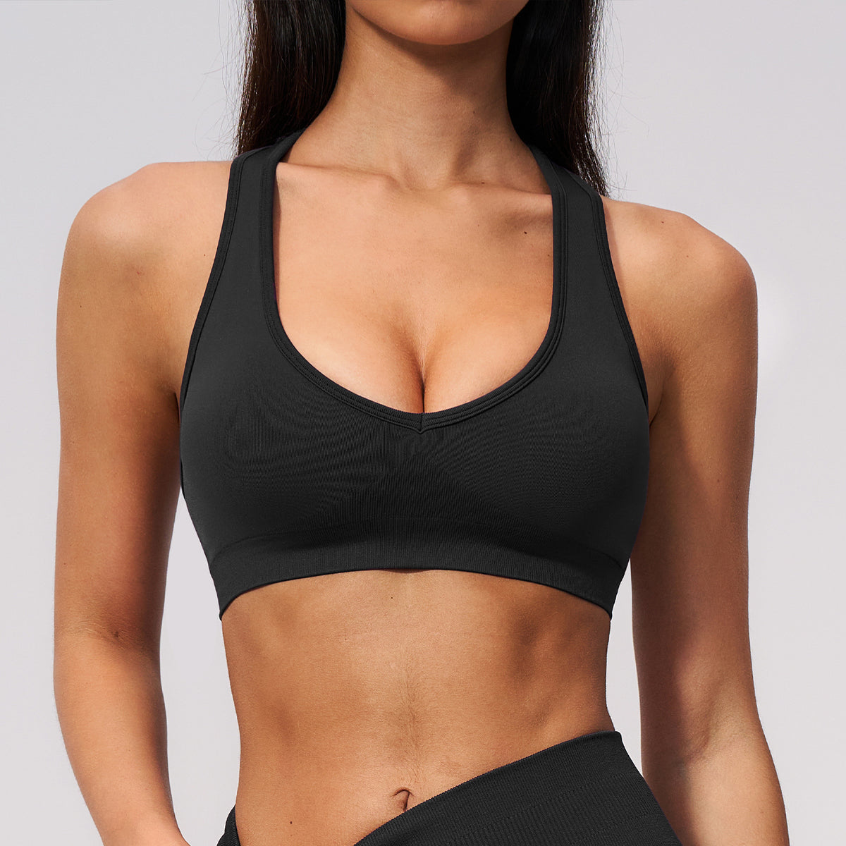 SOLBANA Studio Racerback Bra in Midnight