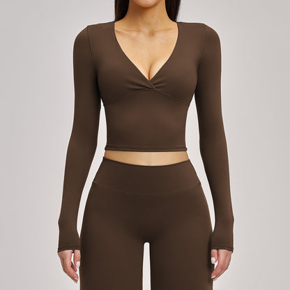 SOLBANA Studio Ruched Long Sleeve in Espresso