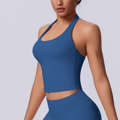 SOLBANA Studio Halter Tank in Blue