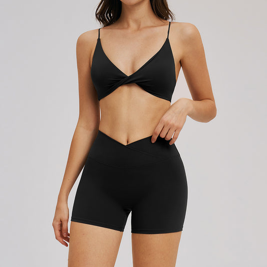 SOLBANA Studio Slim-Strap Short Set in Black