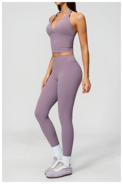 SOLBANA Studio Deep-V Halter 2-Piece Legging Set - alternate product view