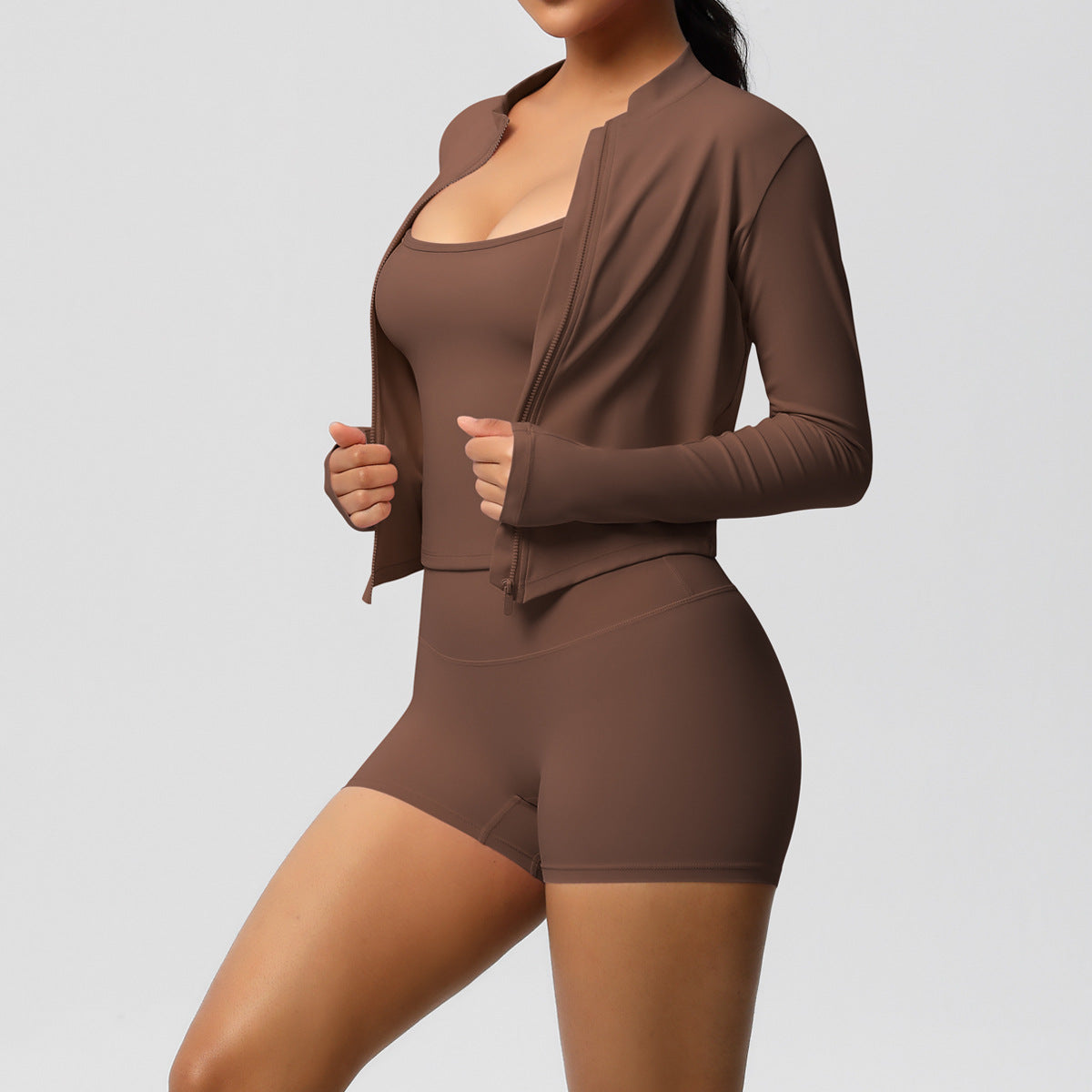 SOLBANA Studio Zip 3-Piece Short Set