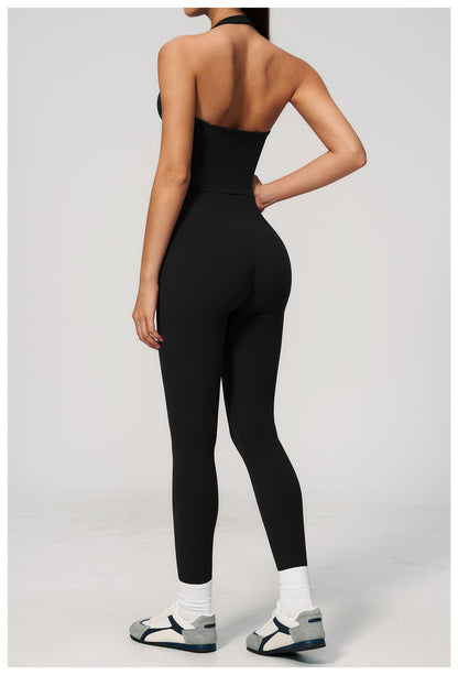 SOLBANA Studio Deep-V Halter 2-Piece Legging Set - alternate product view
