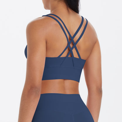 SOLBANA Form Double-Strap Crossback Bra in Ocean
