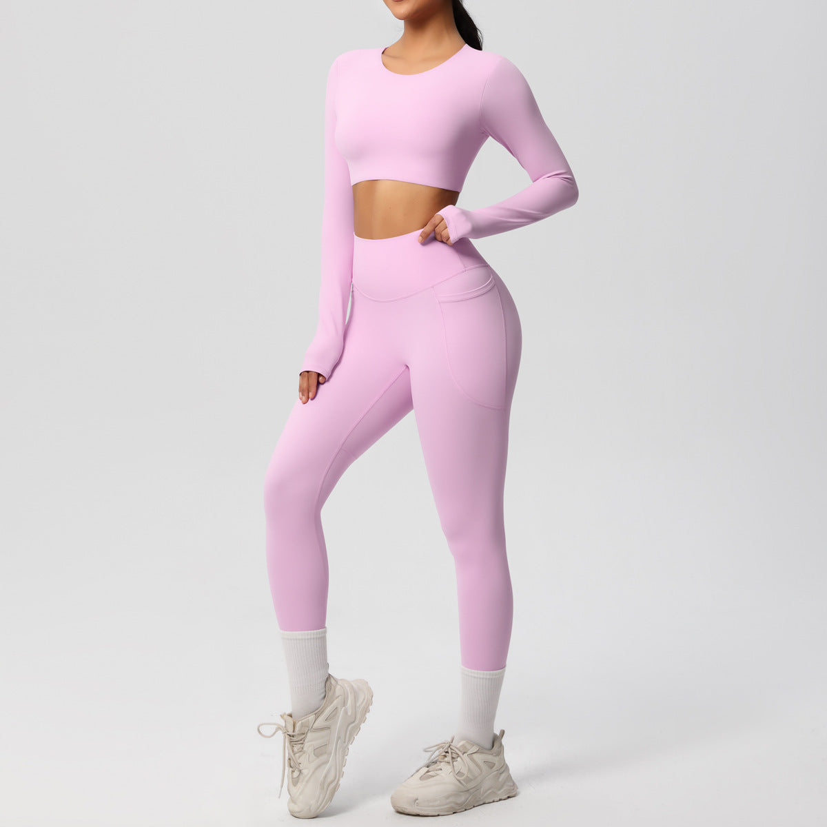 SOLBANA Studio Brushed 2-Piece Legging Set in Pink
