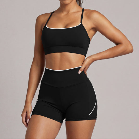 SOLBANA Riviera Contrast 2-Piece Short Set in Midnight