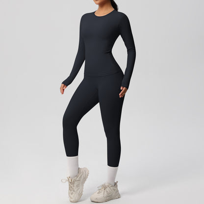 SOLBANA Studio Long-Sleeve Pocket Legging Set in Black