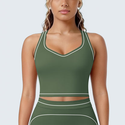 SOLBANA Contour H-Back Tank in Olive
