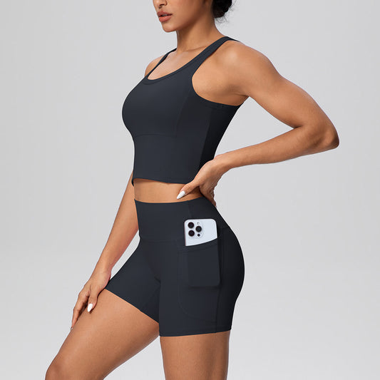 SOLBANA Studio Pocket Short Set in Black