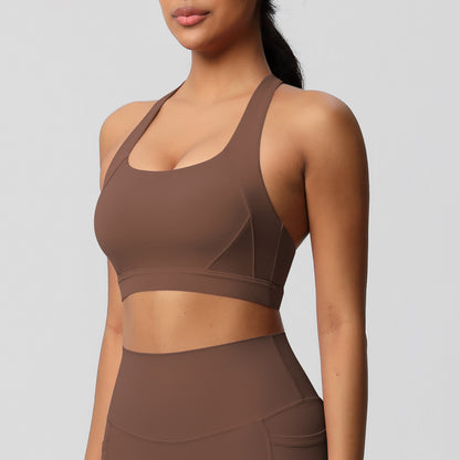 SOLBANA Studio Cutout Bra in Chestnut