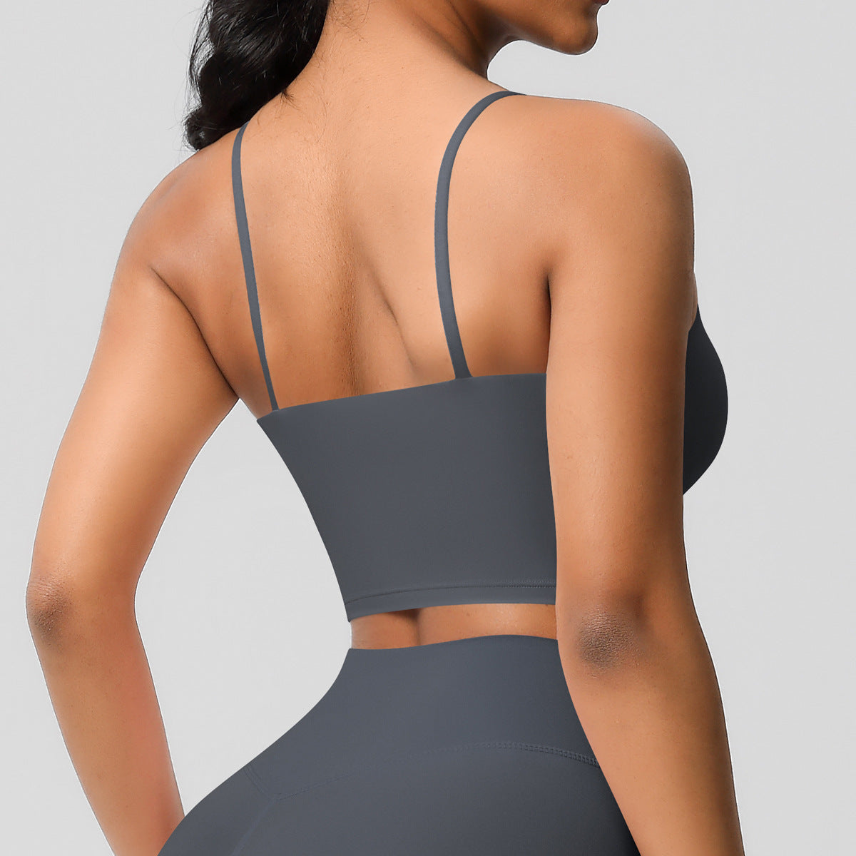 SOLBANA Studio Padded Strap Tank in Gray