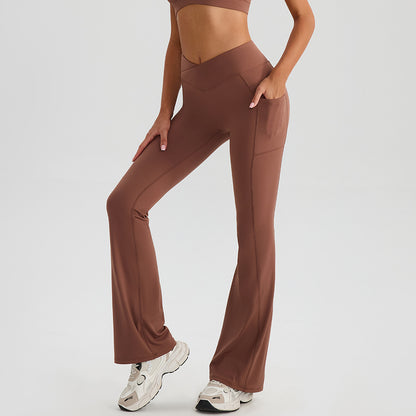 SOLBANA Off-Duty Wide Leg Pant in Brown