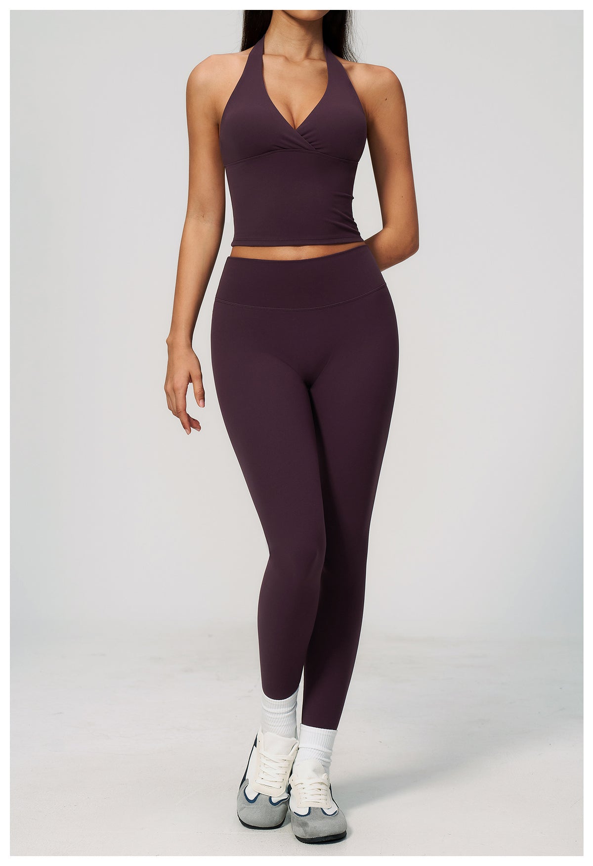SOLBANA Studio Deep-V Halter 2-Piece Legging Set - alternate product view