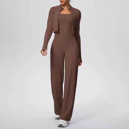 SOLBANA Coast Travel 3-Piece Pant Set in Chestnut