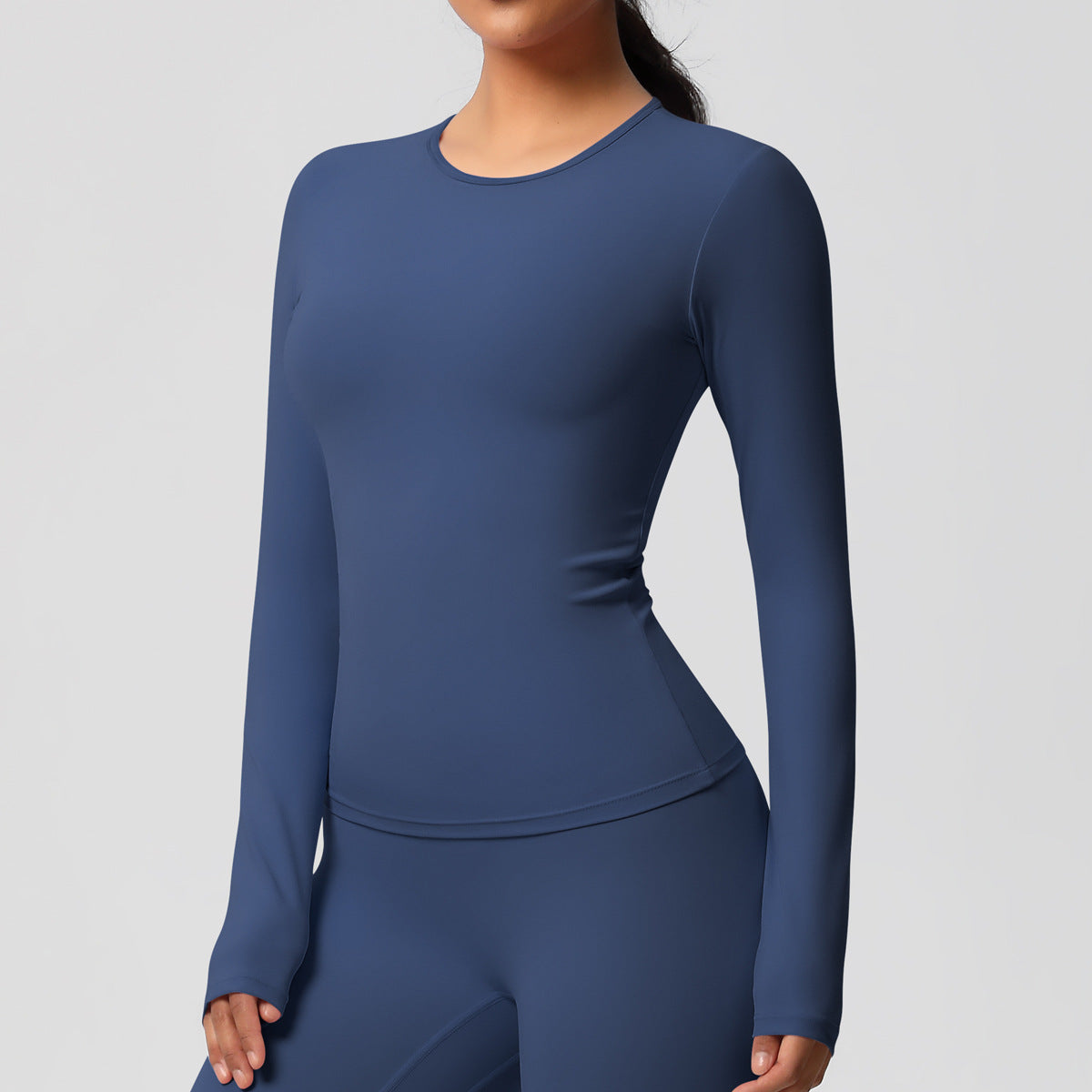 SOLBANA Form Brushed Long Sleeve in Blue