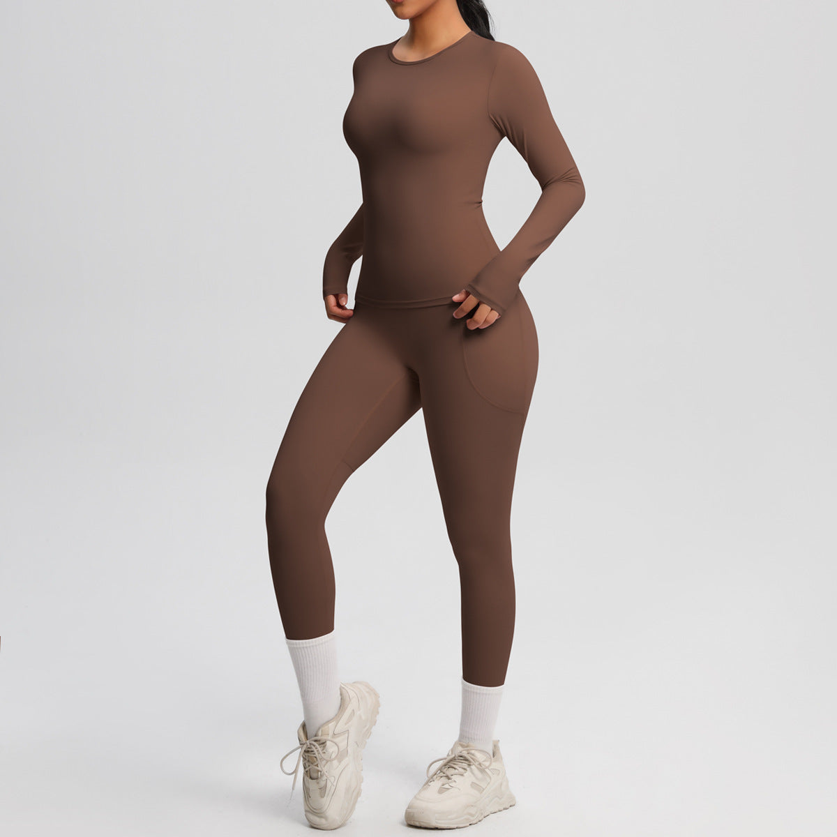 SOLBANA Studio Long-Sleeve Pocket Legging Set - alternate product view