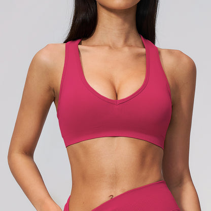 SOLBANA Studio Racerback Bra in Berry