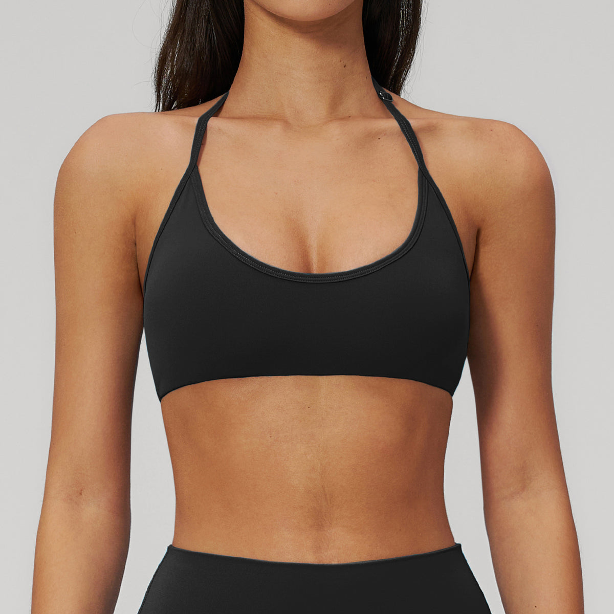 SOLBANA Form Halter Bra in Midnight