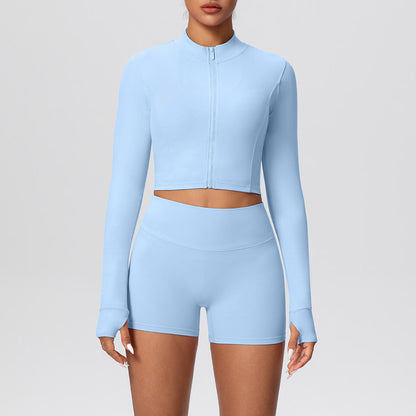 SOLBANA Studio Thumbhole Zip Short Set