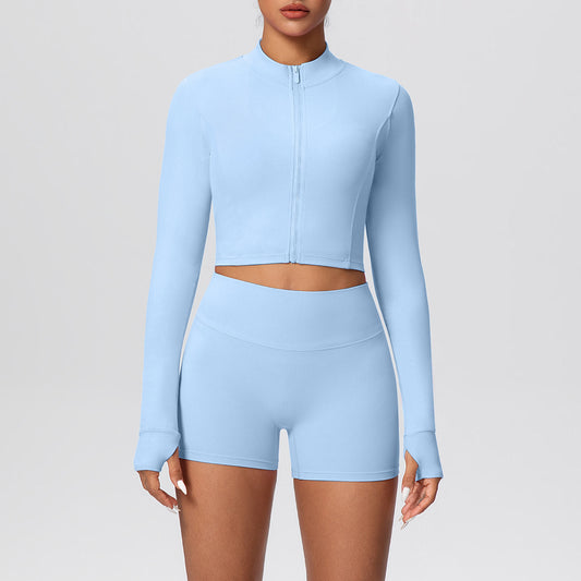 SOLBANA Studio Thumbhole Zip Short Set