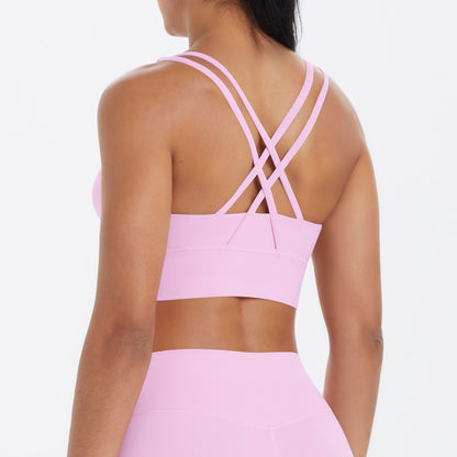 SOLBANA Form Double-Strap Crossback Bra in Blush