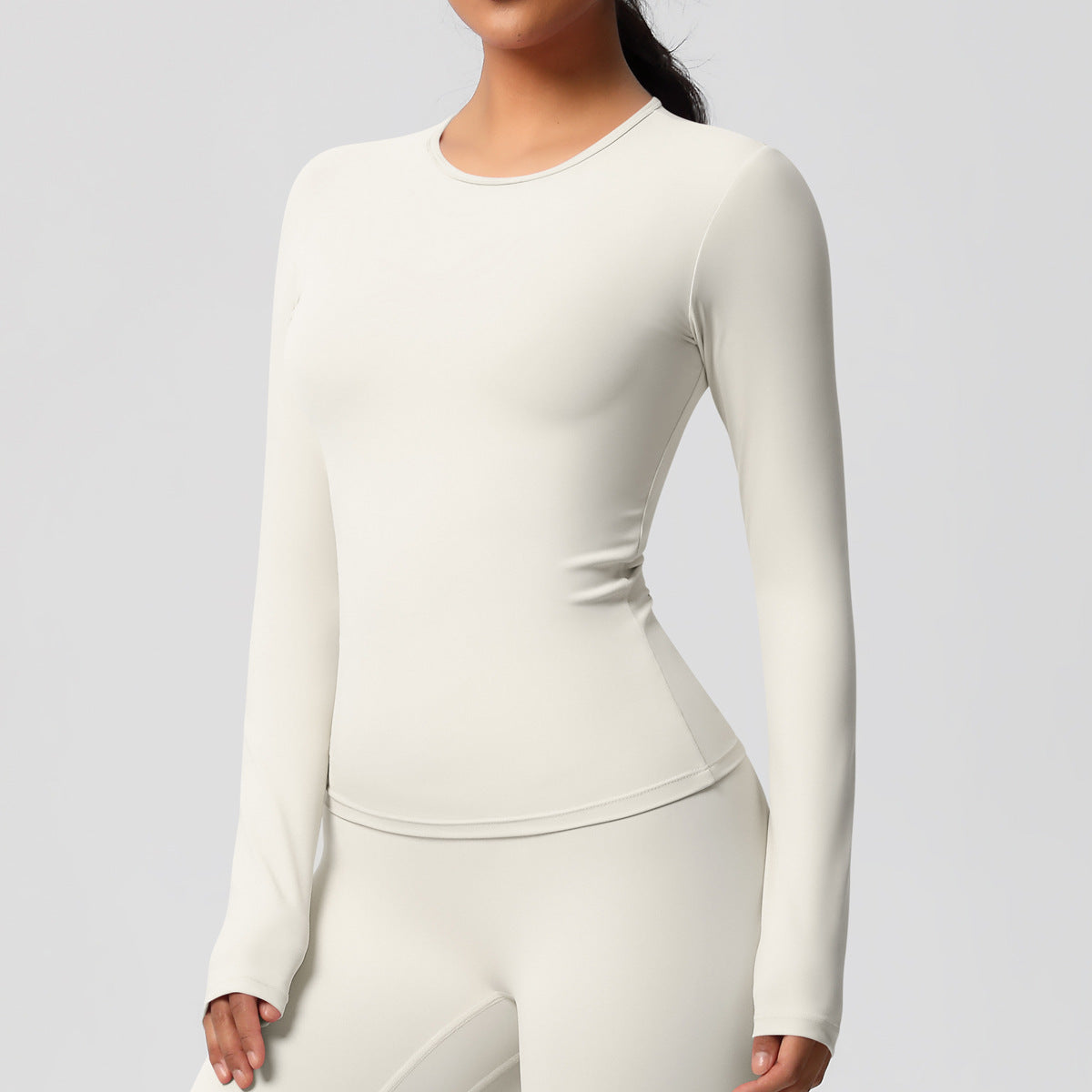 SOLBANA Form Brushed Long Sleeve in Light Ivory