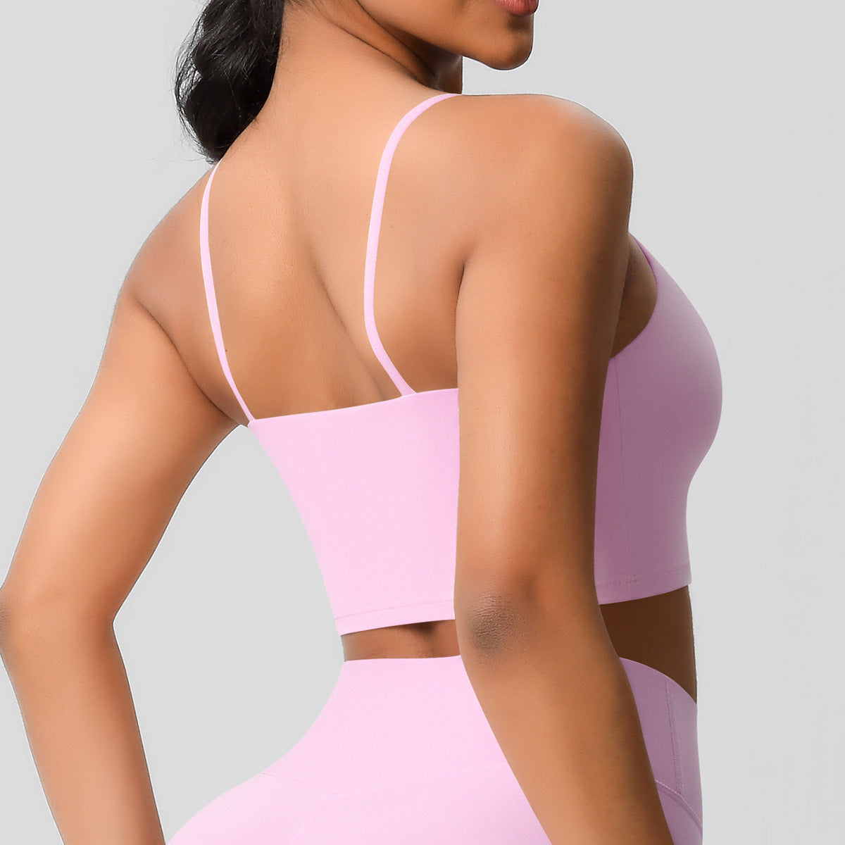 SOLBANA Studio Padded Strap Tank in Dusty Rose