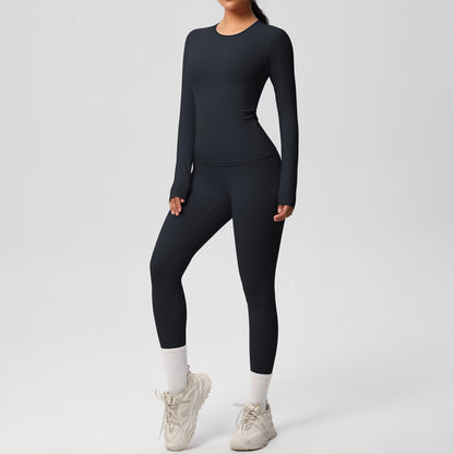 SOLBANA Coast Long-Sleeve 2-Piece Pant Set in Black