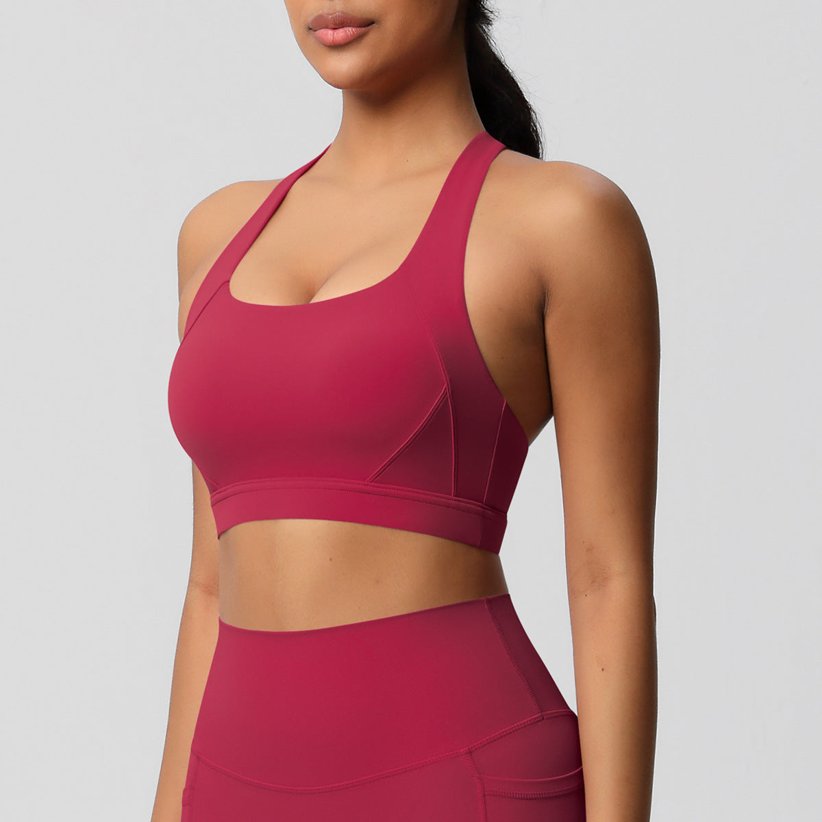 SOLBANA Studio Cutout Bra in Red