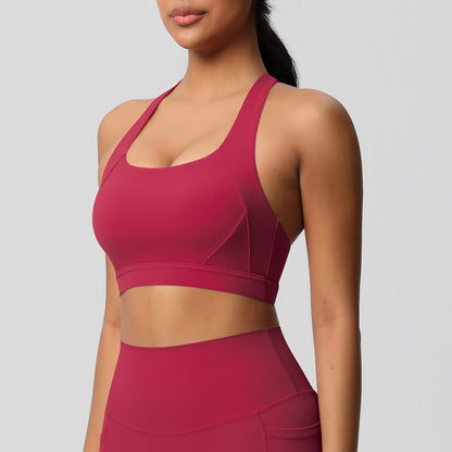 SOLBANA Studio Cutout Bra in Red