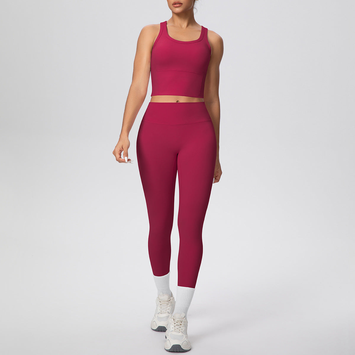 SOLBANA Coast Vest 2-Piece Pant Set in Berry