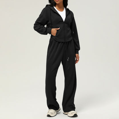 SOLBANA Off-Duty Hoodie 2-Piece Pant Set in Black