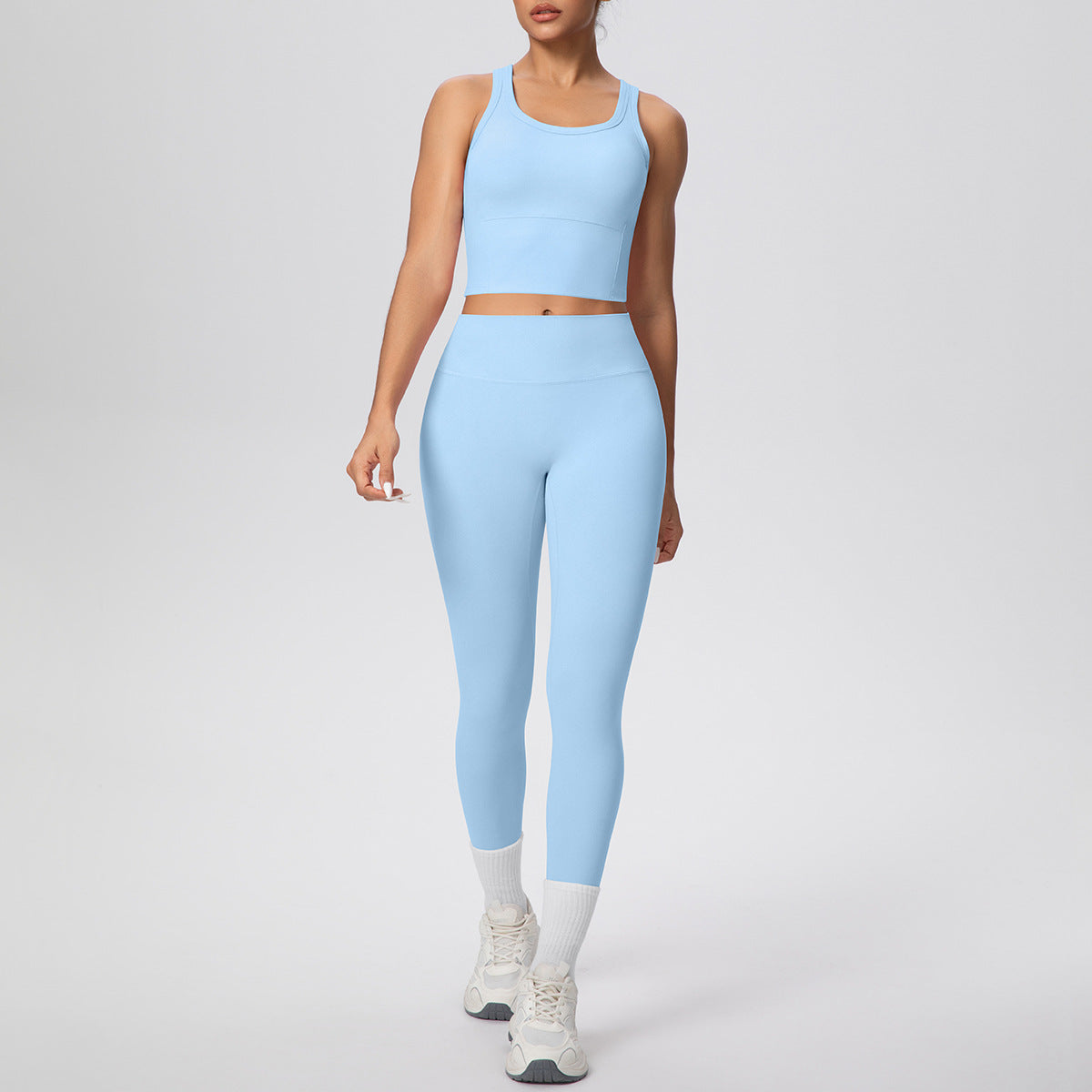 SOLBANA Coast Vest 2-Piece Pant Set in Powder Blue
