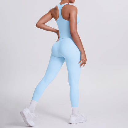 SOLBANA Form Tank 2-Piece Legging Set in Sky Blue