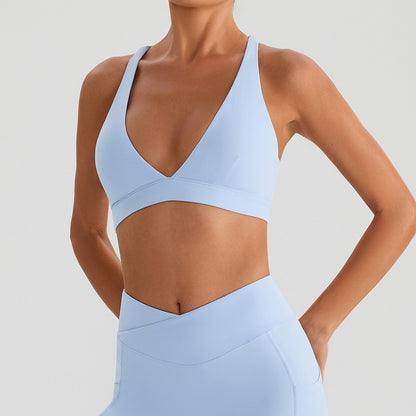 SOLBANA Studio Deep-V Tie Bra in Sky Blue