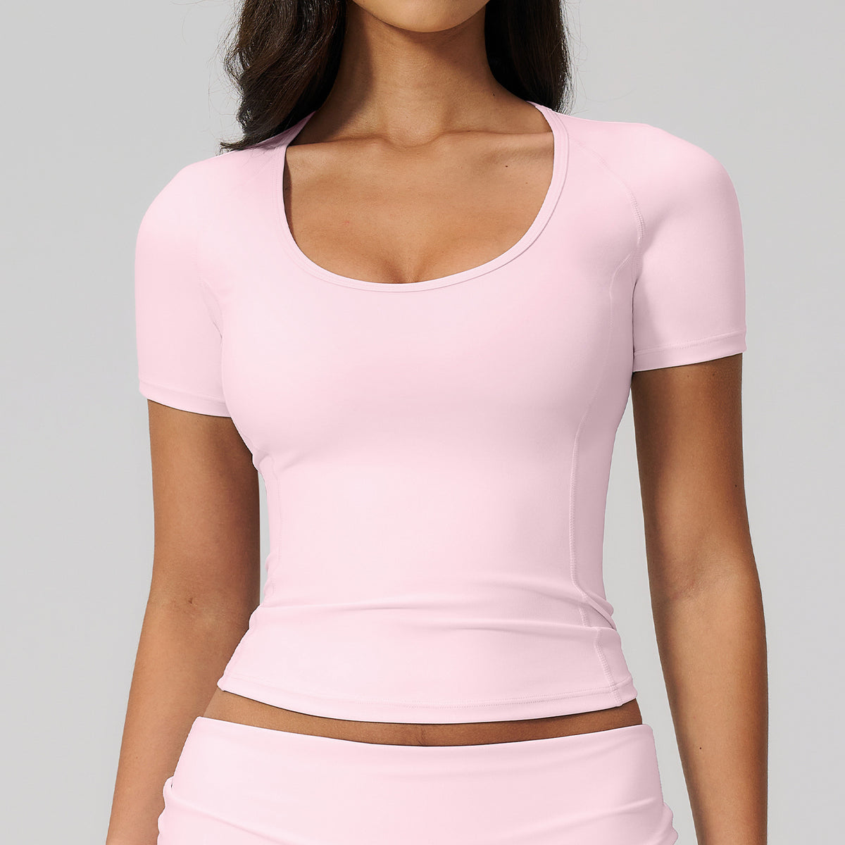 SOLBANA Form Brushed Tee in Fall Cherry Pink