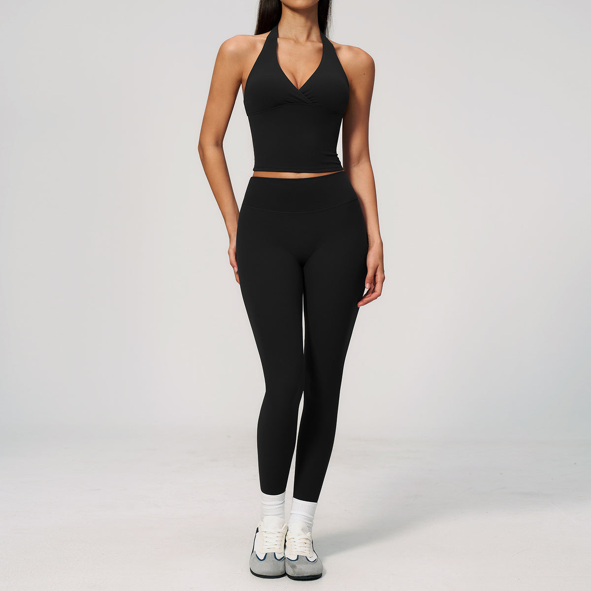 SOLBANA Studio Deep-V Halter 2-Piece Legging Set colour option view