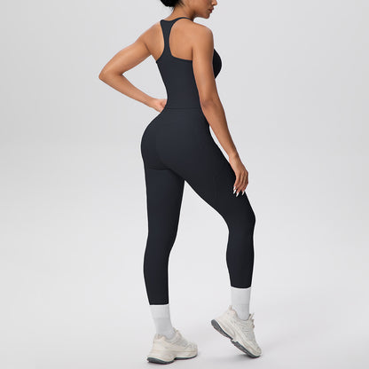 SOLBANA Form Pocket 2-Piece Legging Set in Black