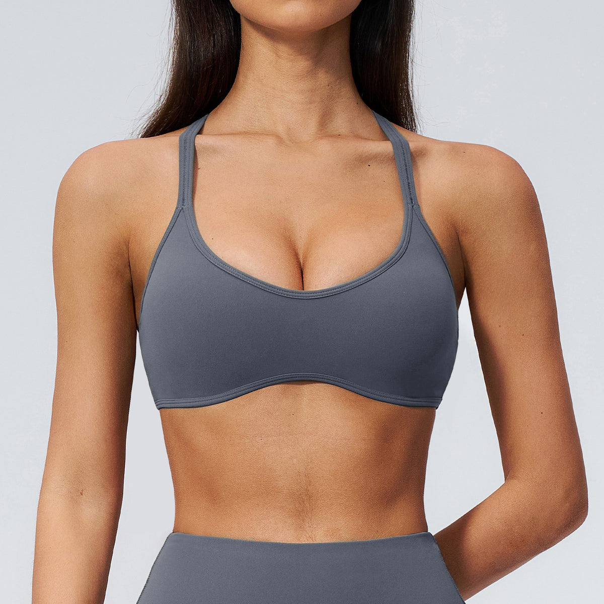 SOLBANA Studio Crossback Bra in Powder Blue