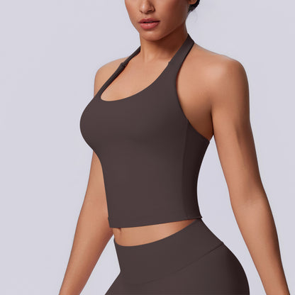 SOLBANA Studio Halter Tank in Brown