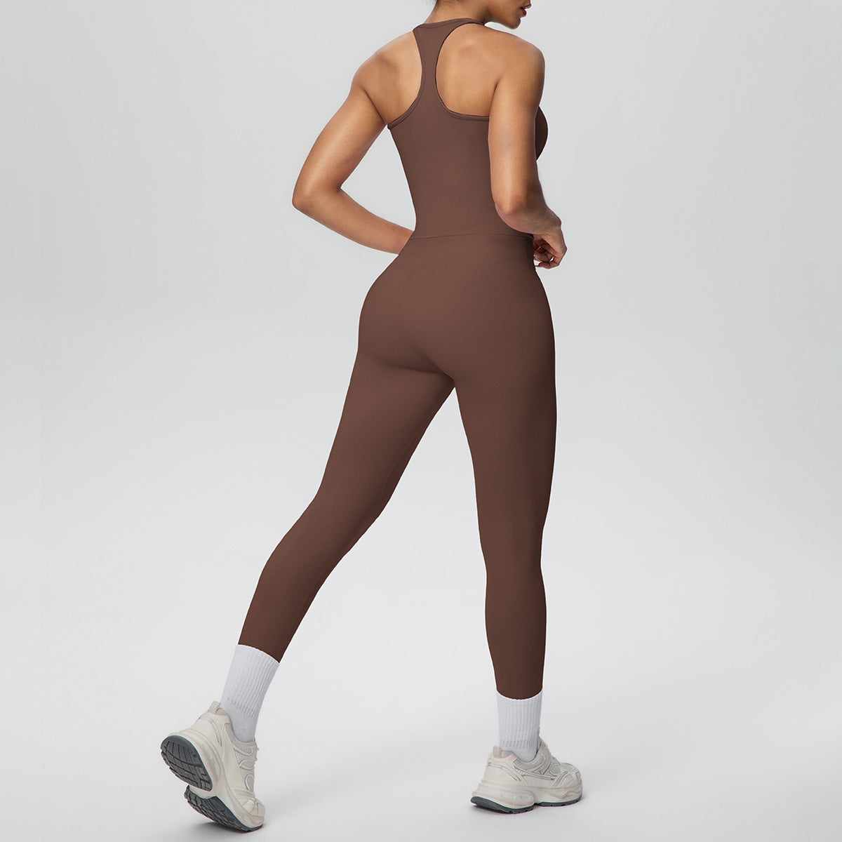SOLBANA Form H-Back 2-Piece Legging Set in Espresso
