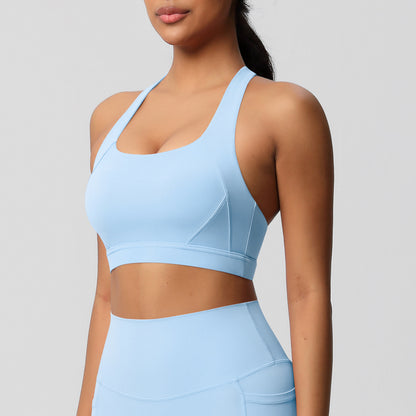 SOLBANA Studio Cutout Bra in Sky Blue