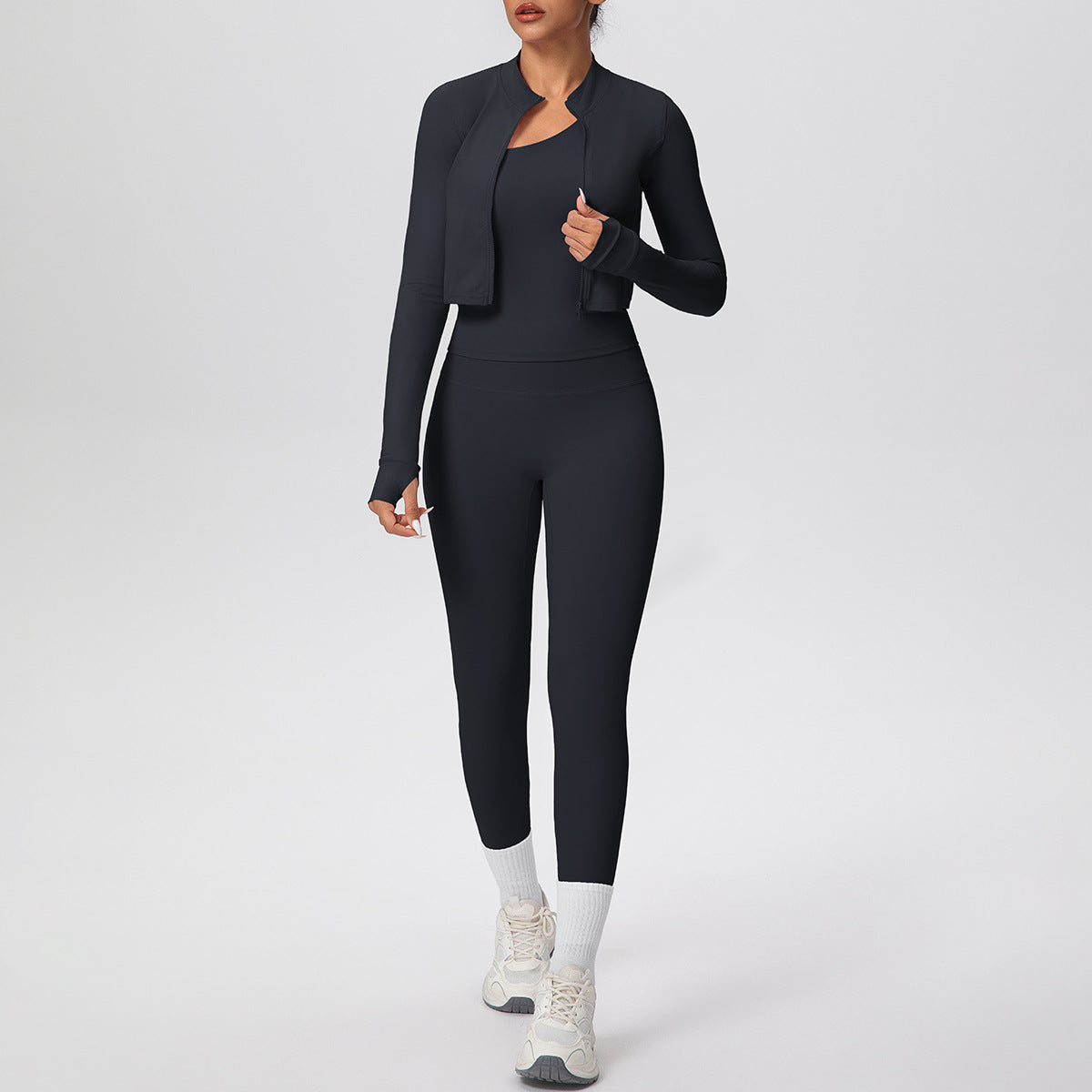 SOLBANA Studio One-Shoulder three-piece studio outfit